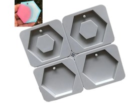 Molde silicona tag aromatico 4 hexagonos 